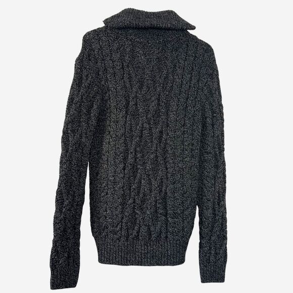 NWT THE KOOPLES Wool Cable Knit Quarter Zip Pullover Roll Neck Sweater S - Picture 6 of 9